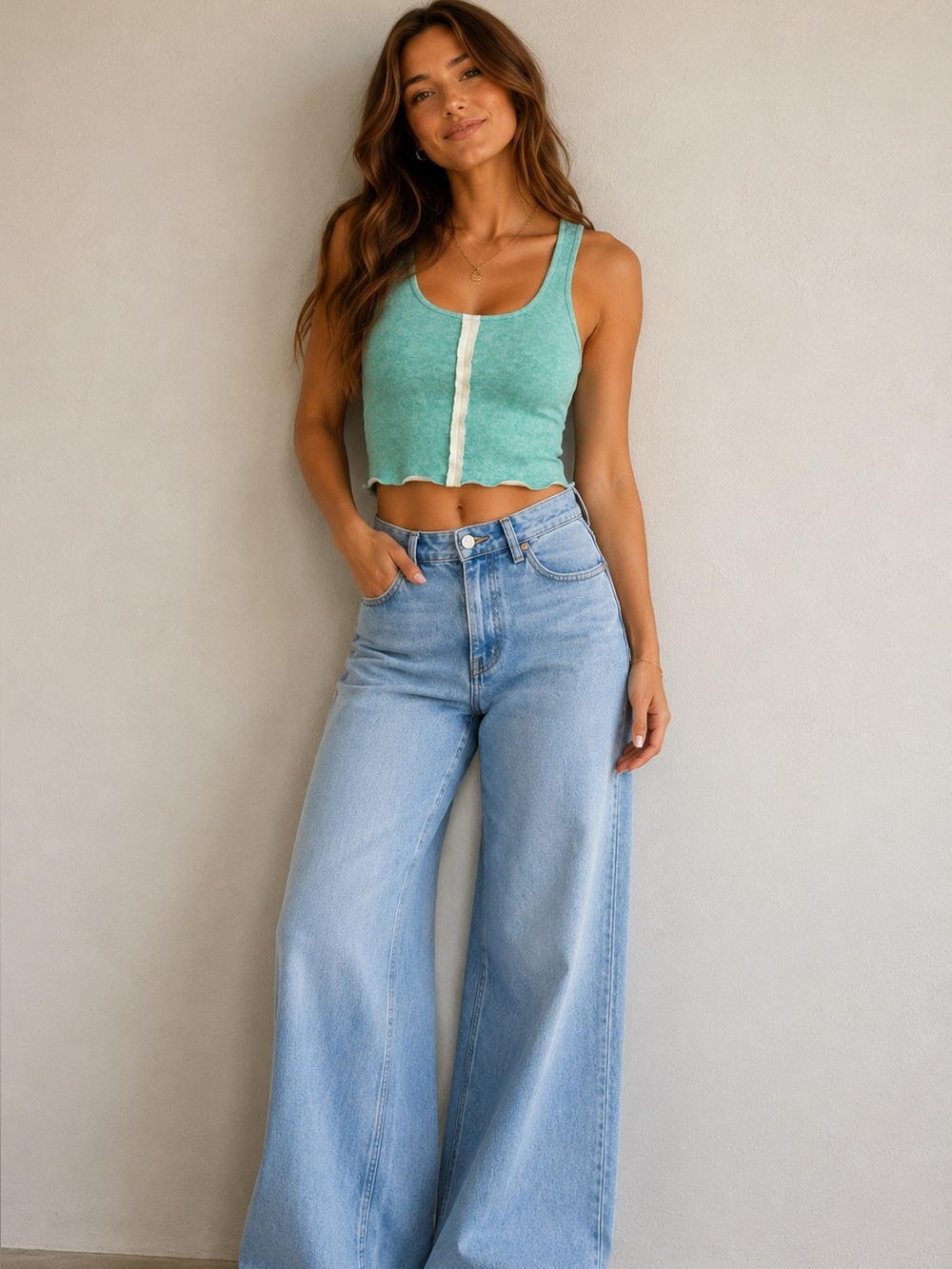 Urban Outfitters Mint Reversible Racerback Crop Tank